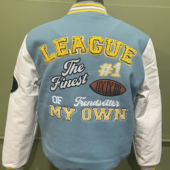 Bleecker&Mercer jacket bomber varsity sky/white - Picture 3 of 6